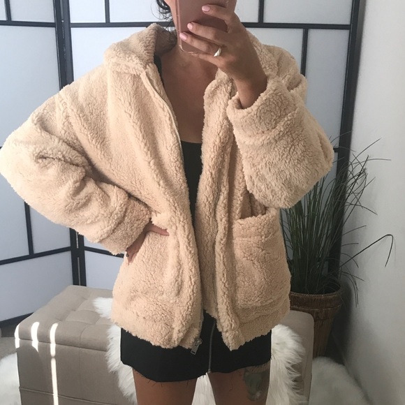 LAST 1️⃣ REAL TALK Faux Fur Teddy Zip Up Jacket - Picture 3 of 8